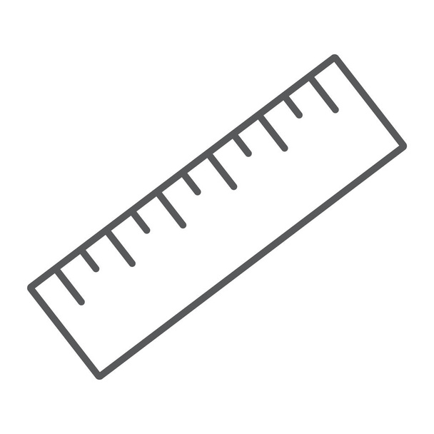Measure инструмент тонкой линии значок, инструменты и дизайн, знак руля, векторная графика, узор на белом фоне, eps 10
. - Вектор,изображение