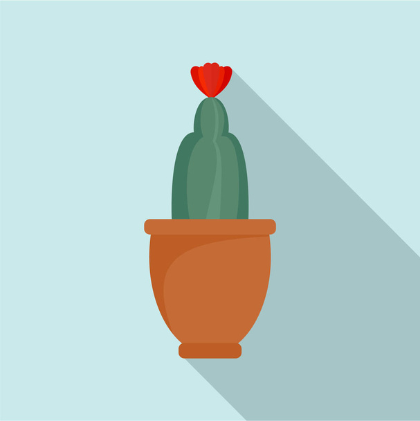Cactus flower icon, flat style - Vektor, kép