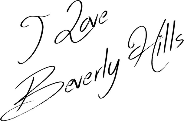 J'adore Beverly Hills California, illustration de signe texte sur fond blanc
 - Vecteur, image