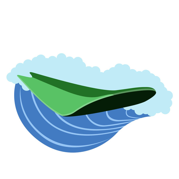 Isolated sufrboard on a wave icon - Vector, imagen