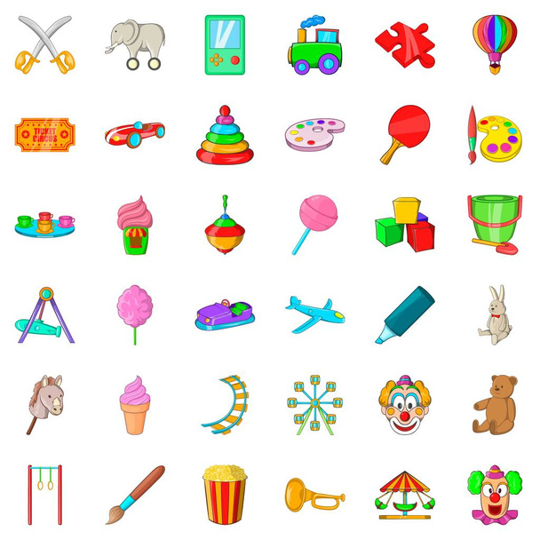 Umbrella icons set, cartoon style - Vector, Image