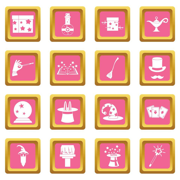 Magic icons pink - Вектор,изображение