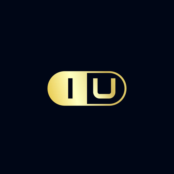 頭文字 Iu のロゴのテンプレートのデザイン - ベクター画像