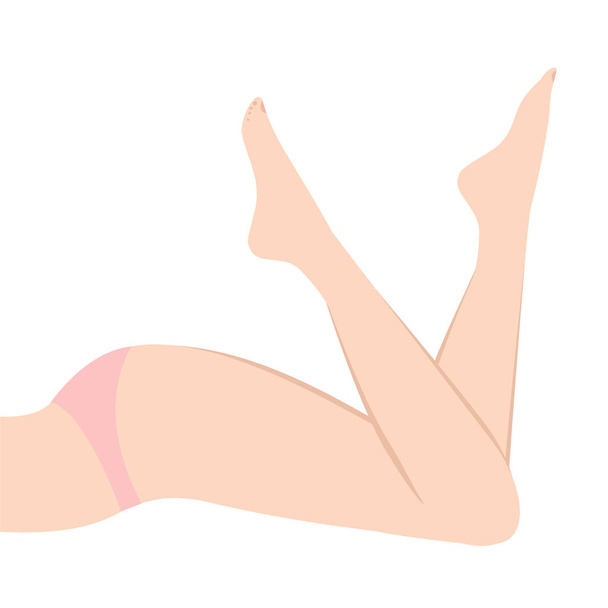Woman beautiful legs. Cartoon vector illustration - Vector, Image