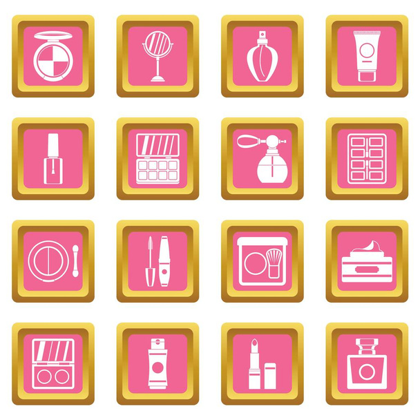 Cosmetics icons pink - Vecteur, image