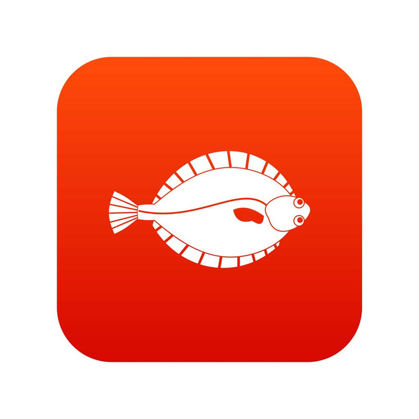 Flounder icon digital red - Вектор, зображення