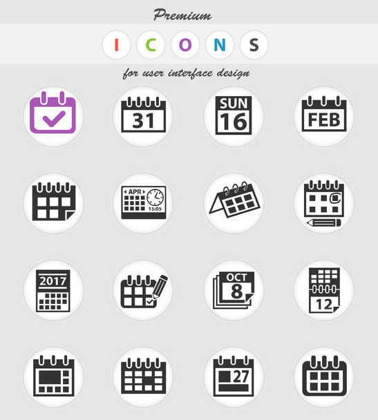 Kalendarz zestaw ikon - Wektor, obraz