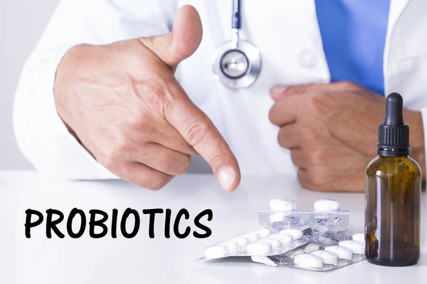 probiotics, doctor with pills - Foto, Imagem