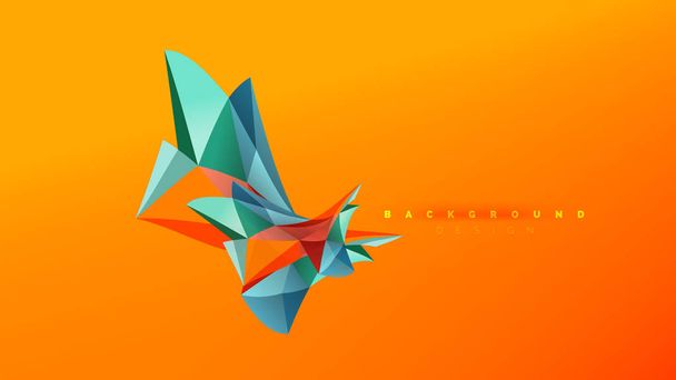 Abstract background - geometric origami style shape composition, triangular low poly design concept. Colorful trendy minimalistic illustration - Vector, Image