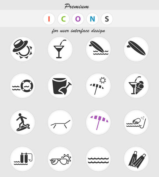 Set de iconos de playa
 - Vector, imagen