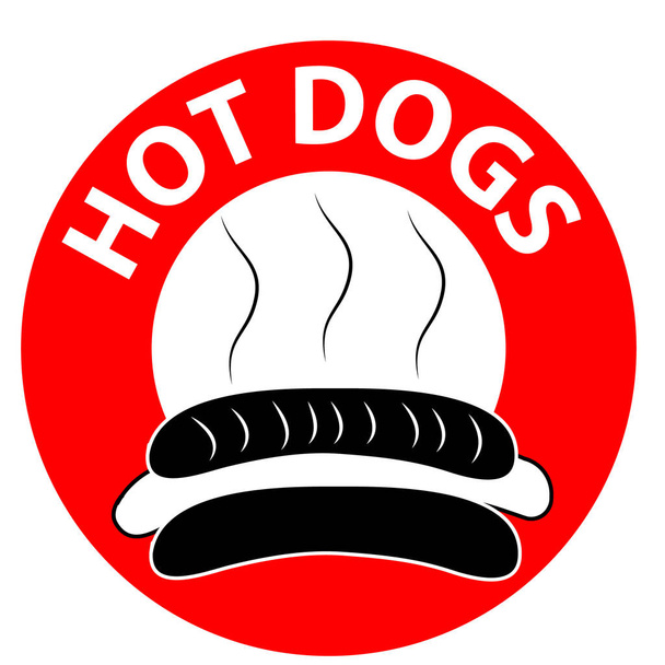 Hot dog symbol na białym tle. Ilustracja wektorowa - Wektor, obraz