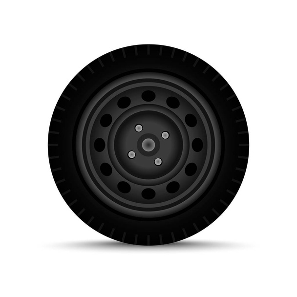 автомобільне чорне сталеве колесо
 - Вектор, зображення