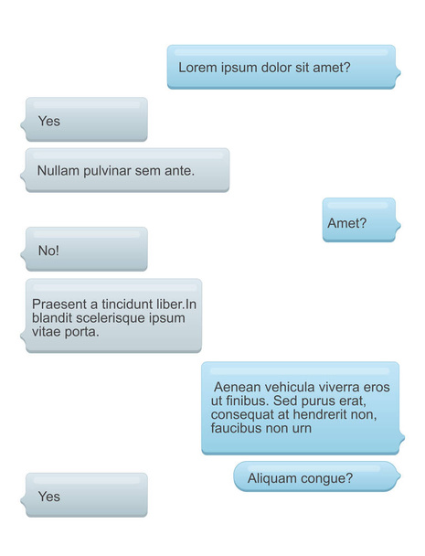 Illustrazione vettoriale delle bolle di chat telefonica con testo sullo schermo del telefono. Sms concetto di messaggi vocali
. - Vettoriali, immagini