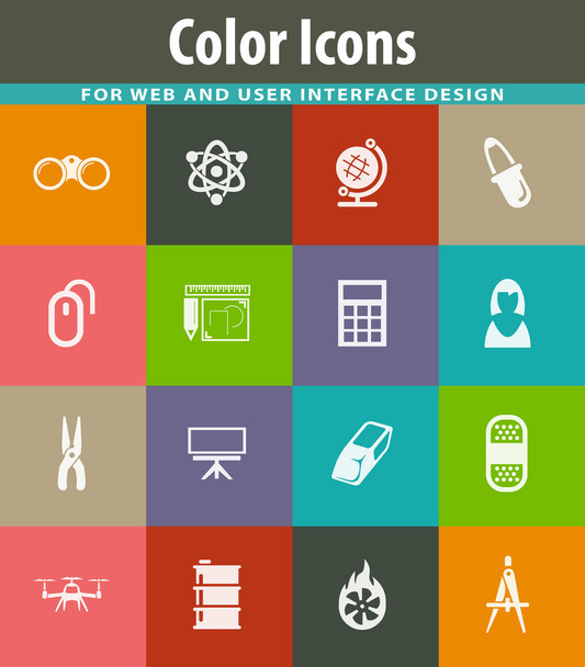 Courses school icons set - Vector, Image
