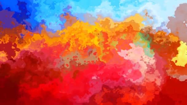 abstrakti animoitu värjätään tausta saumaton silmukka video - akvarelli vaikutus - kuuma tulinen punainen ja taivaansininen väri
 - Materiaali, video