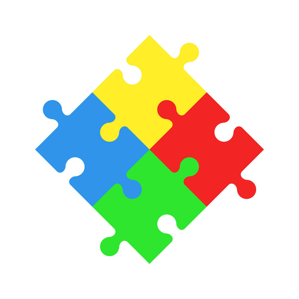 Puzzles icon. Jigsaw. World autism awareness day. Vector illustration - Vector, Image
