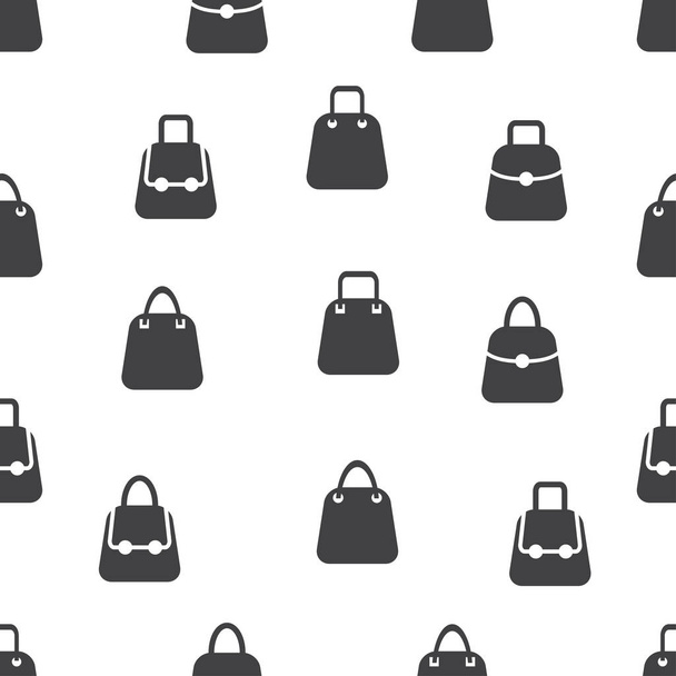 seamless pattern with bag icon on white background - Vector, Image