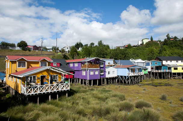 Palafiton talot - Castro - Chile - Valokuva, kuva