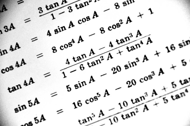 Large number of mathematical formulas on a white background - Photo, Image