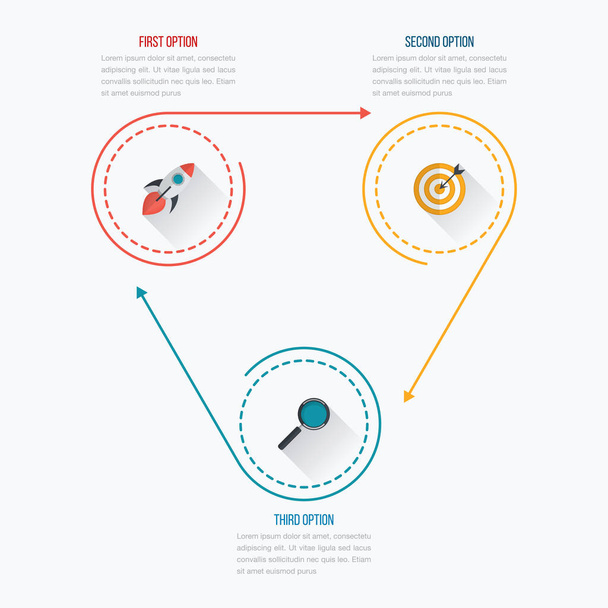 Infographics template 3 options with circle - Διάνυσμα, εικόνα