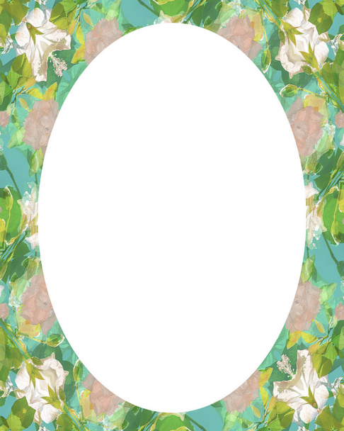 White circle frame background with decorated design borders - Фото, зображення
