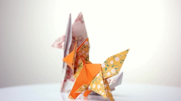 Two origami foxes. - Footage, Video