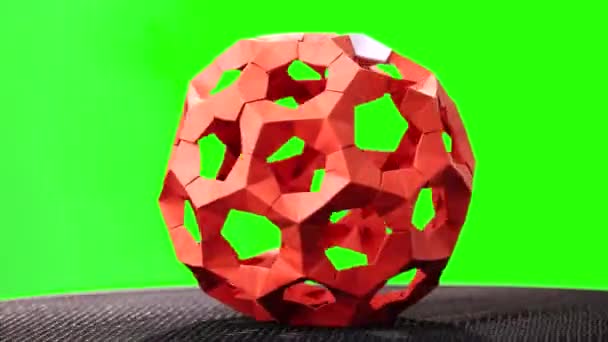 Red rotating modular origami. - Footage, Video
