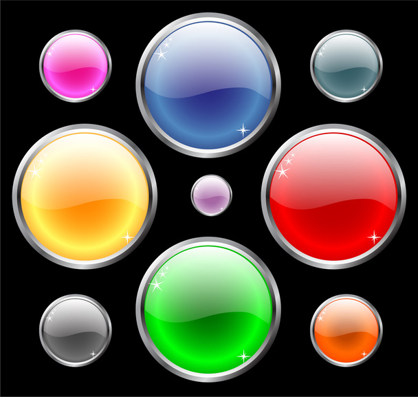 Glossy buttons - Vektor, Bild