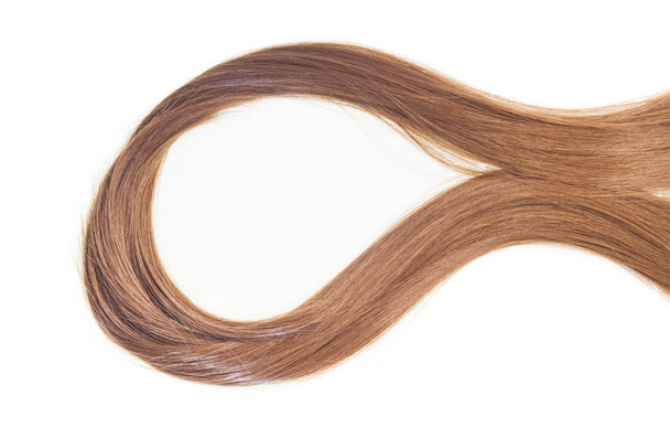 glänzendes braunes Haar mit isoliertem Platz für Text - Foto, Bild