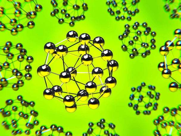 Close-up de uma nanoestrutura, ilustração 3d
 - Foto, Imagem