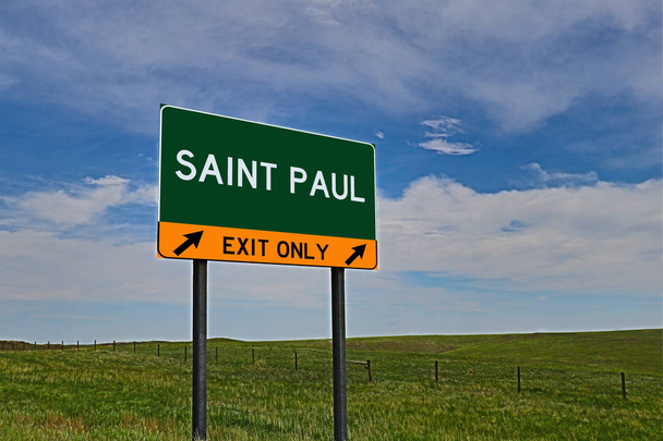 SAINT PAUL Green Board on The Sky Background - Photo, Image
