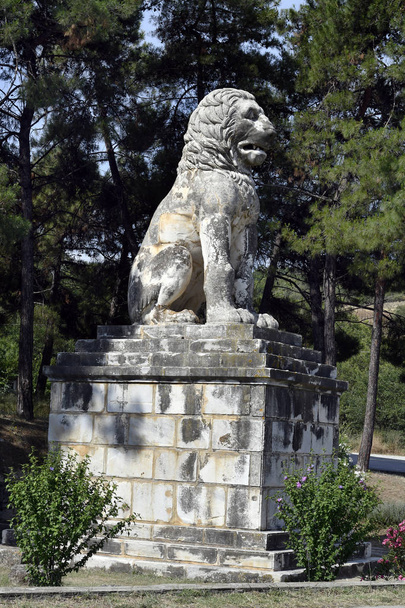 Görögország, ősi kő oroszlán Amphipoli - Fotó, kép