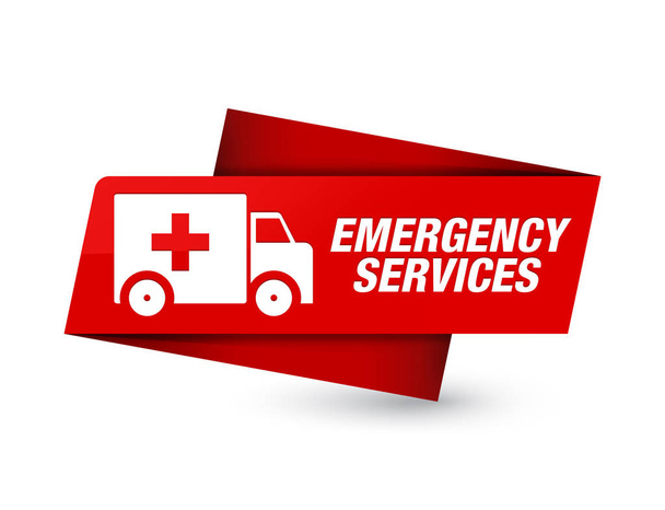 Servizi di emergenza isolati sul cartello rosso premium illustrazione astratta
 - Foto, immagini