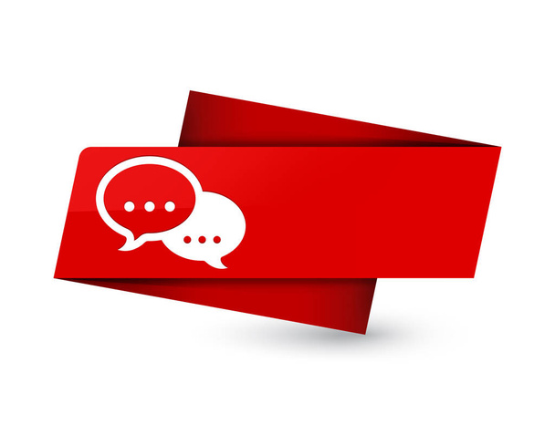 Ícone de bolha de conversa isolado na ilustração abstrata de sinal de etiqueta vermelha premium
 - Foto, Imagem