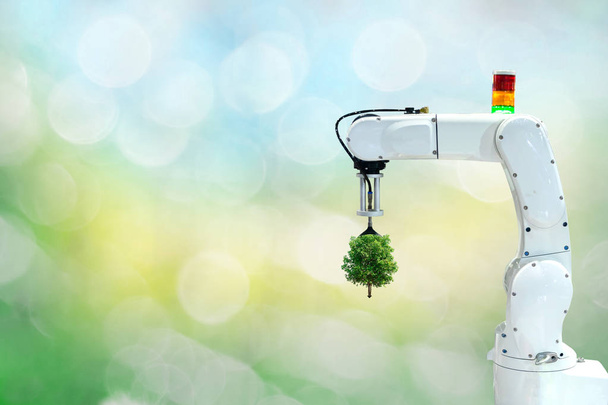 Робот дерево навколишнє середовище Промислове дерево в руці майбутнє
 - Фото, зображення
