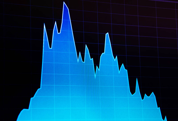Financial data on a monitor. Stock market chart. Stock market graph. Business and financial concept - Photo, Image