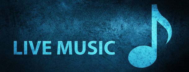 Live music isolated on special blue banner background abstract illustration - Photo, Image