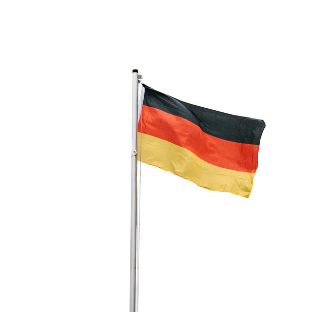 λαβύρινθος 3d γραφικών με bemusing τέλεια εικονόγραμμα白い背景で隔離されたドイツの旗. - 写真・画像
