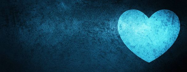 Ícone do coração isolado em banner azul especial fundo ilustração abstrata
 - Foto, Imagem