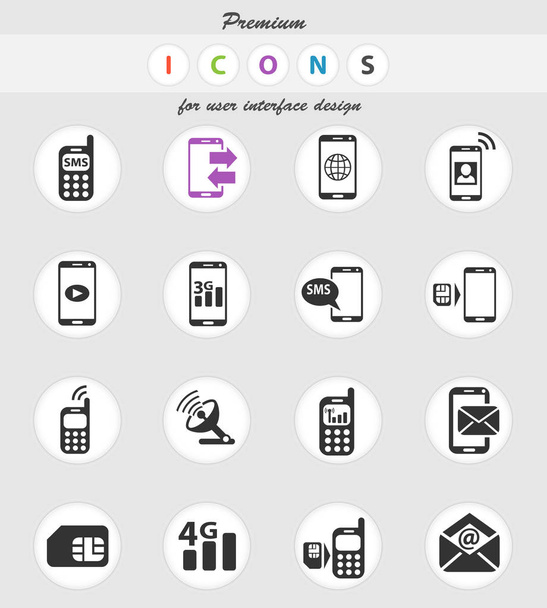 Symbolset für mobile Verbindung - Vektor, Bild