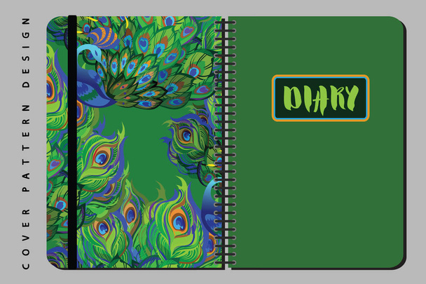 Diseño de portada de cuaderno y diario para impresión con patrón sin costuras incluido
. - Vector, imagen