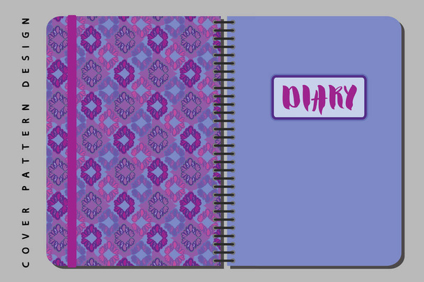 Notebook and diary cover design for print with seamless pattern included. - Vector, Image