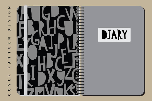 含まれているパターンと印刷用のノートや日記のカバー デザイン. - ベクター画像