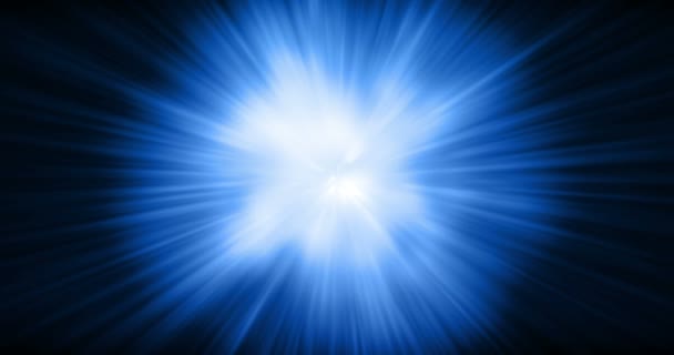 3 d レンダリング、テクスチャ効果の黒の背景に宇宙の爆発衝撃波青いエネルギーを抽象化します。 - 映像、動画