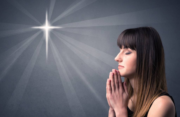Young girl praying concept - Photo, Image