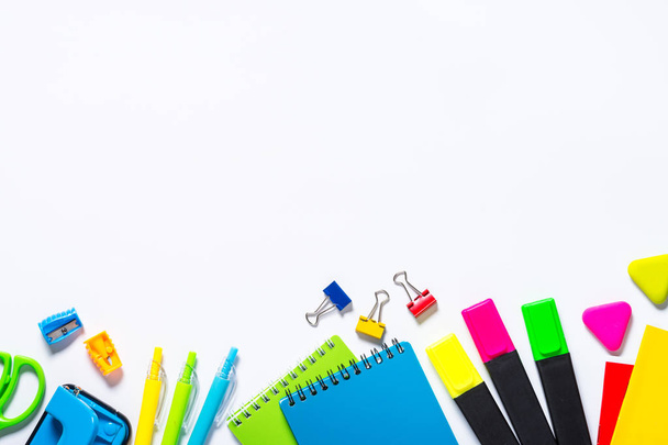 School and office supplies on white. - Photo, Image