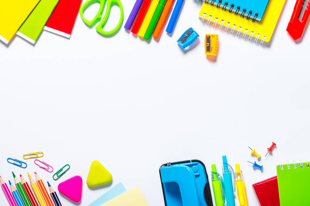 School and office supplies on white. - Photo, Image