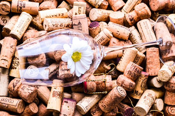 Copo de vinho em cortiça
 - Foto, Imagem