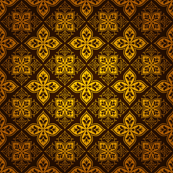 Декоративный орнаментальный фон из золотой плитки
 - Вектор,изображение