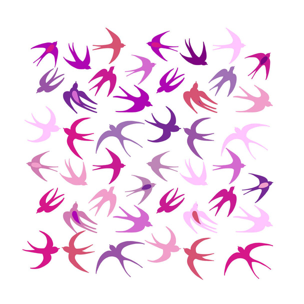 Swallows, background for your design - Vector, imagen